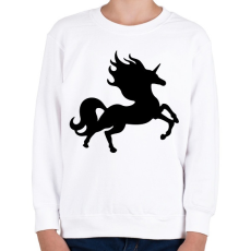 PRINTFASHION Fekete unikornis - Gyerek pulóver - Fehér