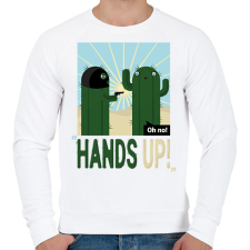 PRINTFASHION Fel a kezekkel! - Kaktusz - Férfi pulóver - Fehér férfi pulóver, kardigán