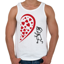 PRINTFASHION Fél szív - fiú - Férfi atléta - Fehér atléta, trikó