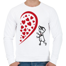 PRINTFASHION Fél szív - fiú - Férfi pulóver - Fehér férfi pulóver, kardigán