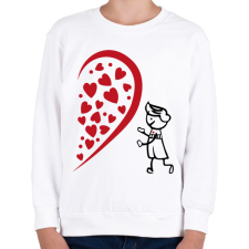 PRINTFASHION Fél szív - fiú - Gyerek pulóver - Fehér gyerek pulóver, kardigán