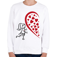PRINTFASHION Fél szív - lány - Gyerek pulóver - Fehér