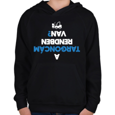 PRINTFASHION Felborult targoncás - Gyerek kapucnis pulóver - Fekete