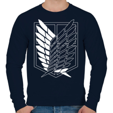 PRINTFASHION Felderítő egység minta (AOT) - Férfi pulóver - Sötétkék