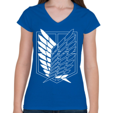 PRINTFASHION Felderítő egység minta (AOT) - Női V-nyakú póló - Királykék női póló