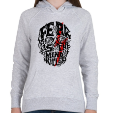 PRINTFASHION Félelem - Női kapucnis pulóver - Sport szürke