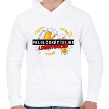 PRINTFASHION Felelősségteljes legénybúcsú - Férfi kapucnis pulóver - Fehér férfi pulóver, kardigán