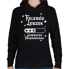 PRINTFASHION Feleség leszek Lánybúcsú folyamatban - Női kapucnis pulóver - Fekete női pulóver, kardigán