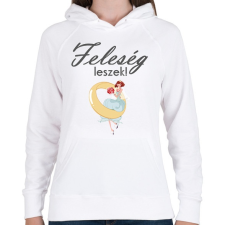 PRINTFASHION Feleség leszek! - Női kapucnis pulóver - Fehér női pulóver, kardigán