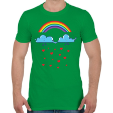 PRINTFASHION Felhőcskék - Férfi póló - Zöld férfi póló