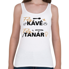PRINTFASHION Félig kávé, félig tanár - Női atléta - Fehér női trikó