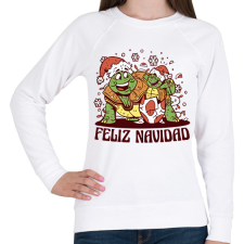 PRINTFASHION Feliz Navidad - Női pulóver - Fehér női pulóver, kardigán