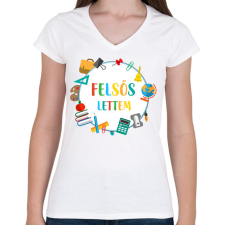 PRINTFASHION Felsős lettem - Női V-nyakú póló - Fehér női póló