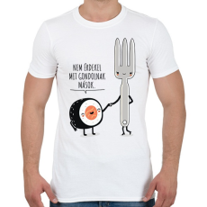 PRINTFASHION Felvállalós sushi - Férfi póló - Fehér