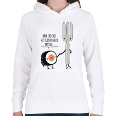 PRINTFASHION Felvállalós sushi - Női kapucnis pulóver - Fehér