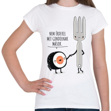 PRINTFASHION Felvállalós sushi - Női póló - Fehér