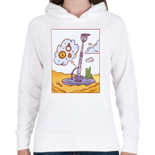 PRINTFASHION Fém detektor - Női kapucnis pulóver - Fehér női pulóver, kardigán