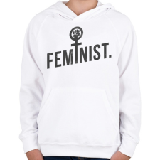 PRINTFASHION Feminista - Gyerek kapucnis pulóver - Fehér gyerek pulóver, kardigán