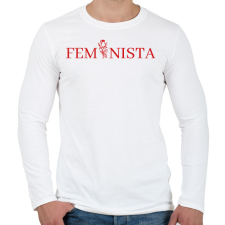 PRINTFASHION Feminista rózsával - Férfi hosszú ujjú póló - Fehér férfi póló