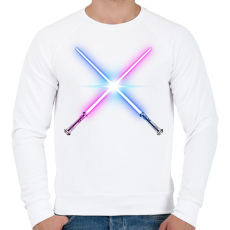 PRINTFASHION Fénykardok - Férfi pulóver - Fehér