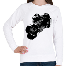 PRINTFASHION Fényképezőgép  - Női pulóver - Fehér női pulóver, kardigán