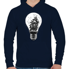 PRINTFASHION Fényvitorlás - Férfi kapucnis pulóver - Sötétkék