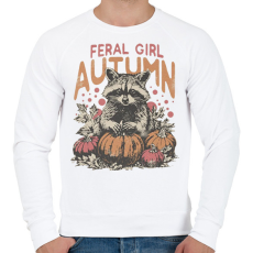 PRINTFASHION Feral Girl Autumn - Férfi pulóver - Fehér