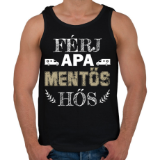 PRINTFASHION Férj, apa, mentős, hős - Férfi atléta - Fekete