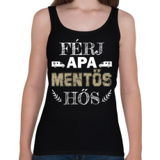 PRINTFASHION Férj, apa, mentős, hős - Női atléta - Fekete