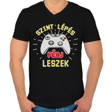PRINTFASHION Férj leszek - Férfi V-nyakú póló - Fekete