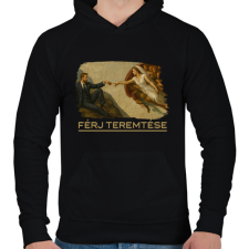 PRINTFASHION Férj teremtése - Férfi kapucnis pulóver - Fekete férfi pulóver, kardigán