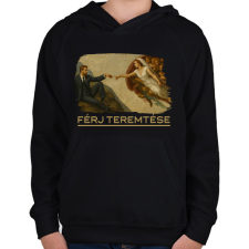 PRINTFASHION Férj teremtése - Gyerek kapucnis pulóver - Fekete gyerek pulóver, kardigán