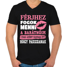 PRINTFASHION Férjhez fogok menni.. - Férfi V-nyakú póló - Fekete férfi póló