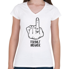 PRINTFASHION FÉRJHEZ megyek - lánybúcsú - Női V-nyakú póló - Fehér női póló