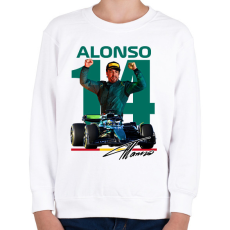 PRINTFASHION Fernando-Alonso - Gyerek pulóver - Fehér