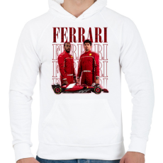 PRINTFASHION Ferrari 2025 Forma1 - Férfi kapucnis pulóver - Fehér