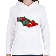PRINTFASHION Ferrari F1 - Női kapucnis pulóver - Fehér női pulóver, kardigán
