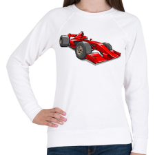 PRINTFASHION Ferrari F1 - Női pulóver - Fehér női pulóver, kardigán