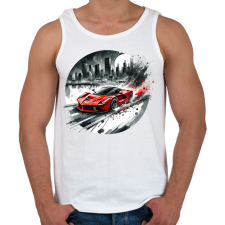 PRINTFASHION Ferrari - Férfi atléta - Fehér atléta, trikó