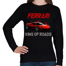 PRINTFASHION FERRARI KING OF ROADS - Női pulóver - Fekete női pulóver, kardigán