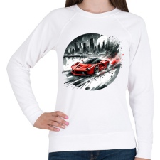 PRINTFASHION Ferrari - Női pulóver - Fehér női pulóver, kardigán