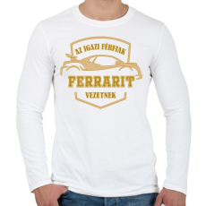 PRINTFASHION Ferrari sofőr - Férfi hosszú ujjú póló - Fehér
