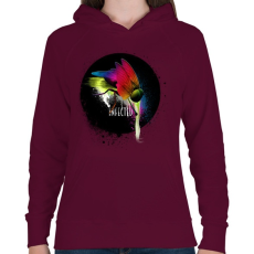PRINTFASHION Fertőzött - Női kapucnis pulóver - Bordó