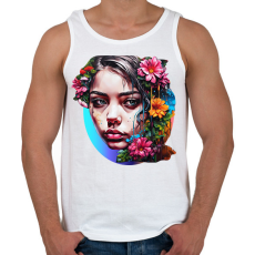 PRINTFASHION Festékes lány - Férfi atléta - Fehér