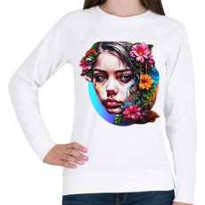 PRINTFASHION Festékes lány - Női pulóver - Fehér