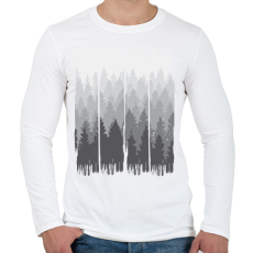 PRINTFASHION Festett erdő - Férfi hosszú ujjú póló - Fehér