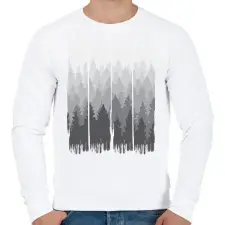 PRINTFASHION Festett erdő - Férfi pulóver - Fehér férfi pulóver, kardigán
