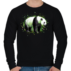 PRINTFASHION Festett panda - Férfi pulóver - Fekete