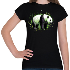 PRINTFASHION Festett panda - Női póló - Fekete