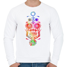 PRINTFASHION festival skull - Férfi pulóver - Fehér férfi pulóver, kardigán